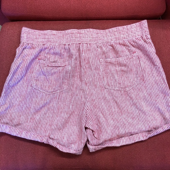 D1 Per Se Red Ticking Rolled Cuff Shorts Lg - Picture 4 of 5